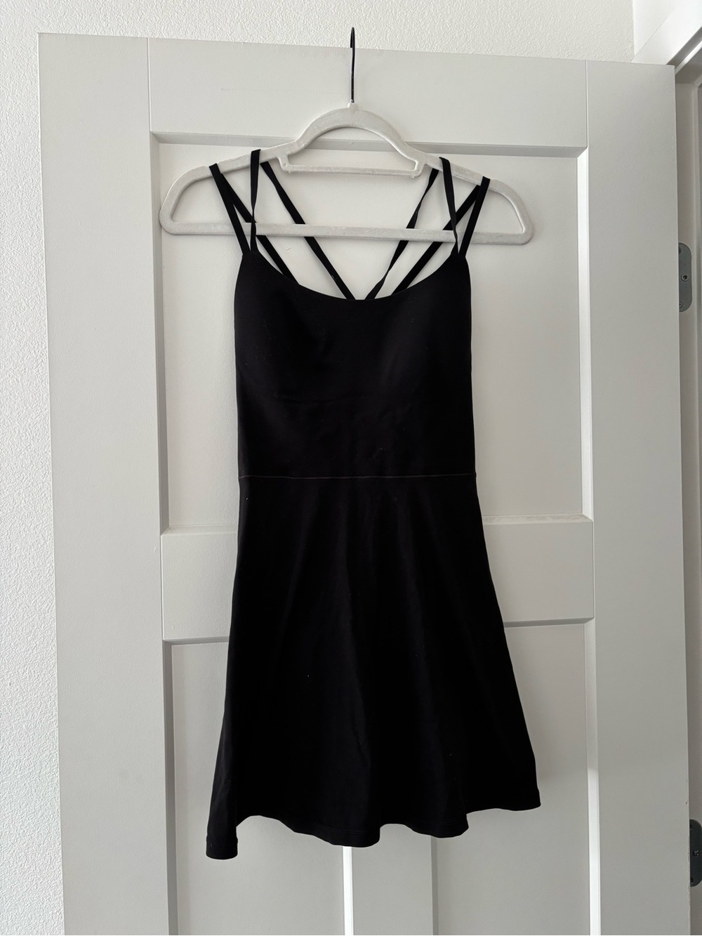 aerie Black Strappy Fit-and-Flare Active Mini Dress